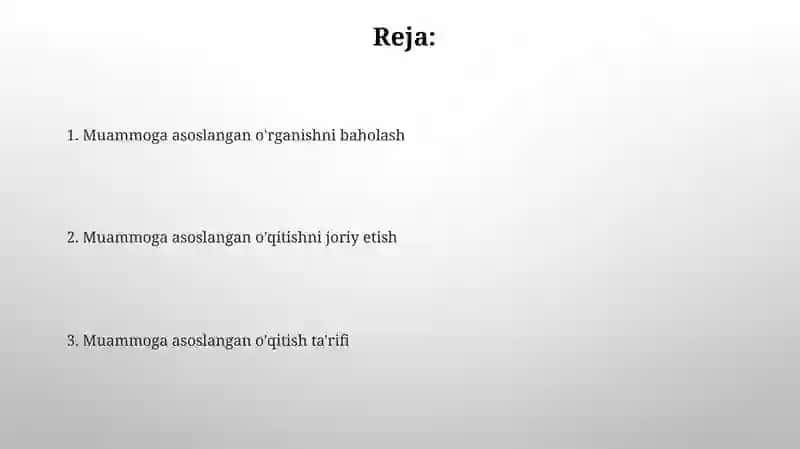 Muammoli talim texnologiyalari asosida o'qitish 2