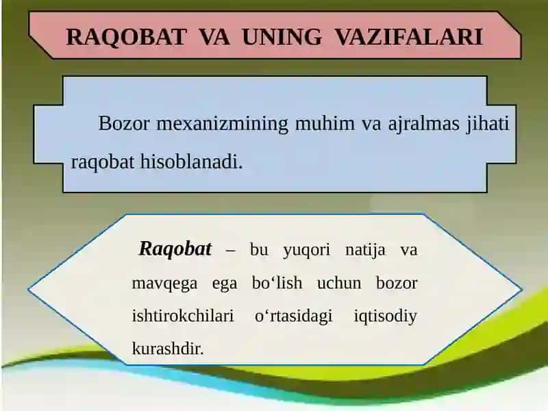 Raqobat va raqobat kurashining turlari va korxonaning raqobat strategiyasi 2