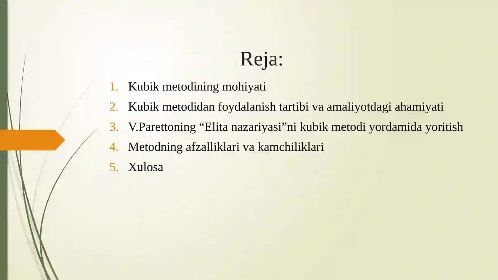 KUBIK METODI  (V.PARETONING 8020 NAZARIYASI ASOSIDA) 2