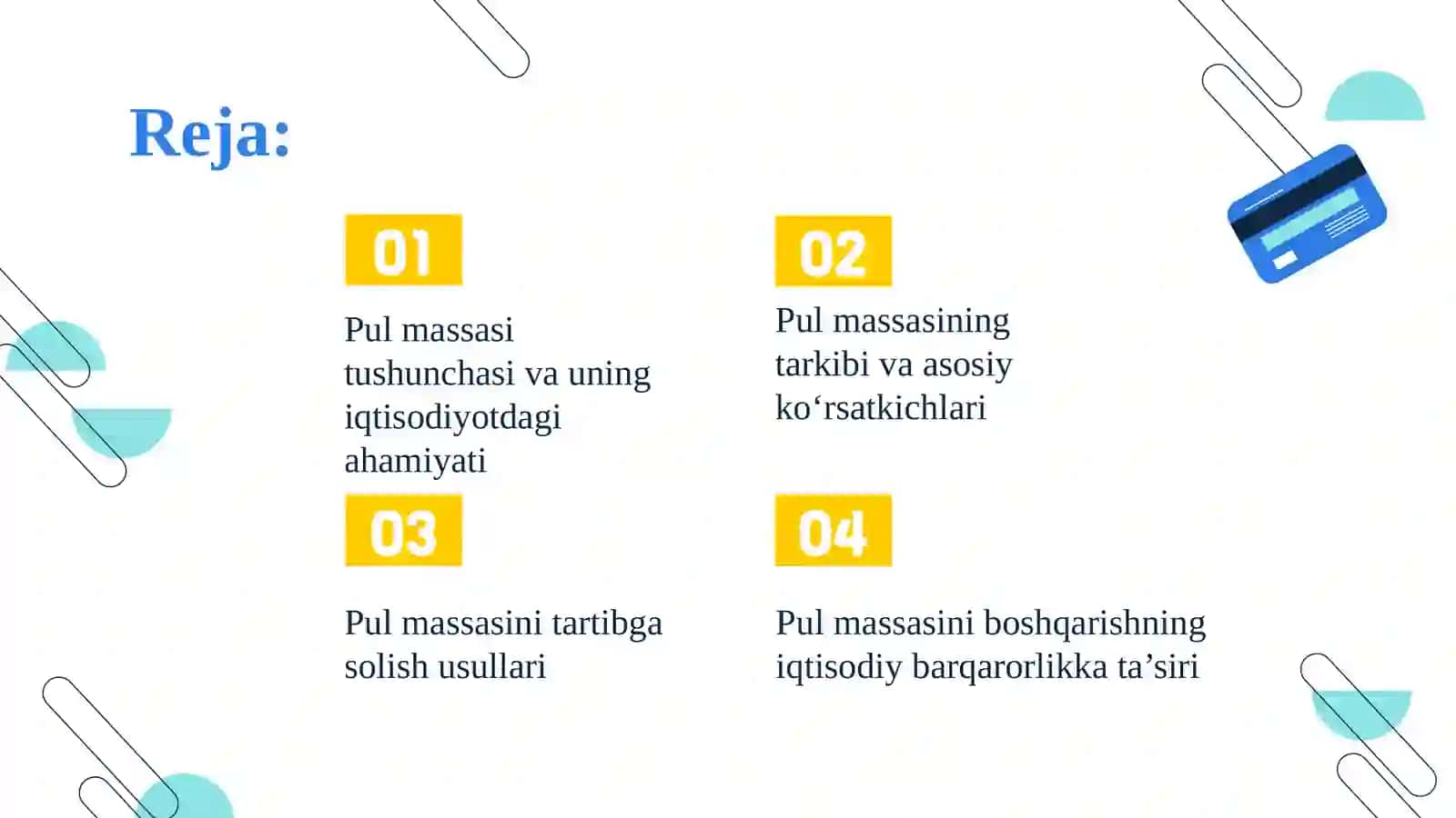 Pul massasi iqtisodiyoti 2