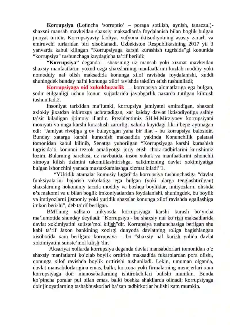 Korrupsiya va uning asosiy ko’rinishlari 2