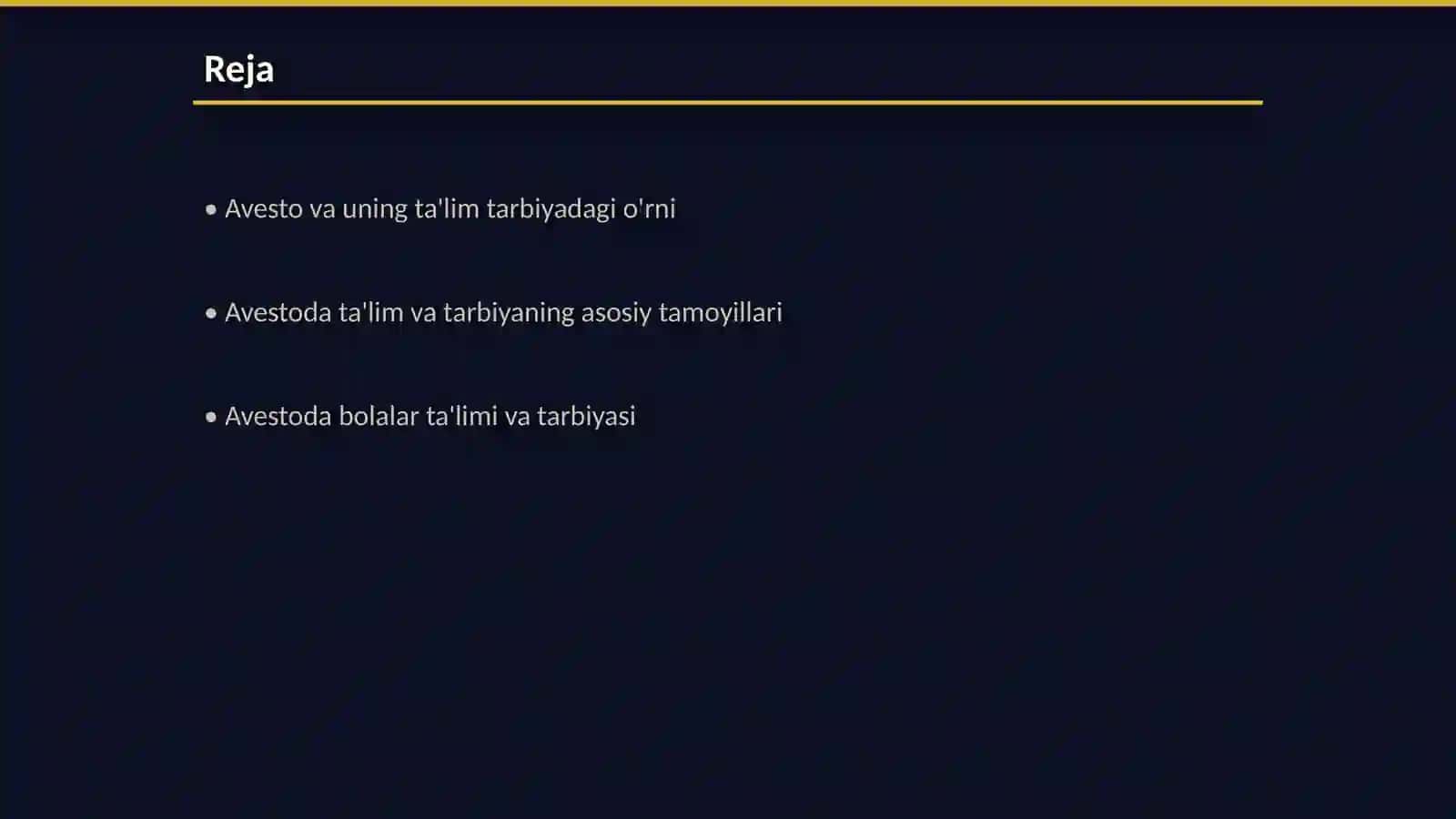 Avestoda eng qadimgi yozma manbalarda talim tarbiyaga oid fikrlar 2