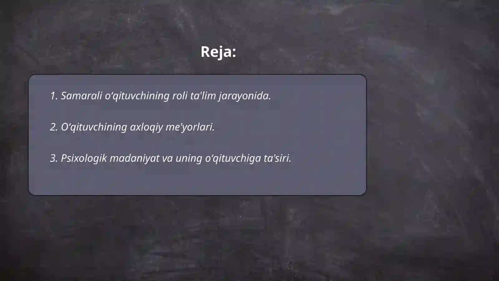 Samarali oʻqituvchi yuqori axloqiy va psixologik madaniyatning egasidir 2