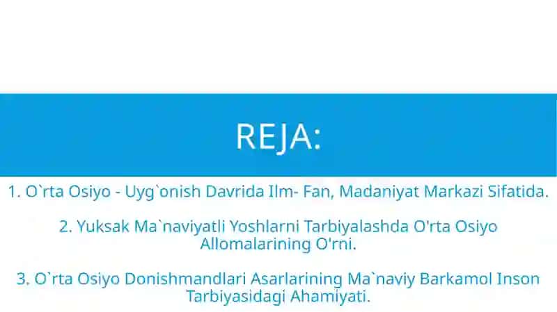 Yuksak Ma`naviyatli yoshlarni tarbiyalashda o`rta osiyo allomalarining ilmiy merosining o`rni 2