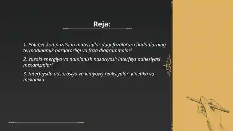 Polimer kompozitsion materiallar dagi fazalararo hodisalarning fizik kimyoviy nazariyasi 2