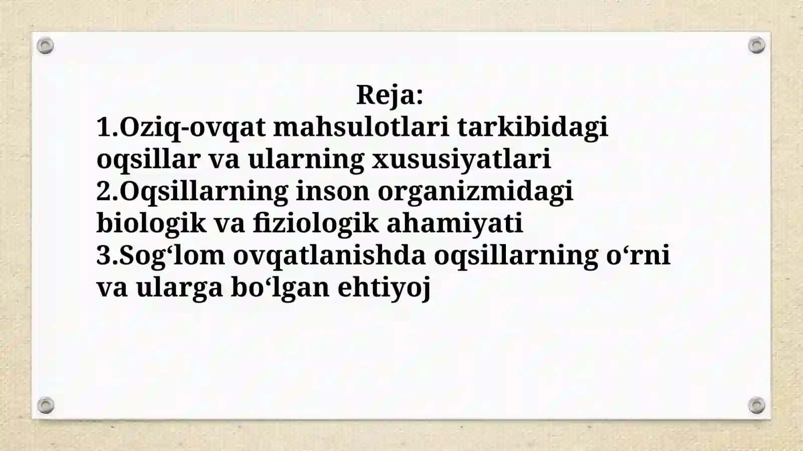 Oziq ovqat mahsulotlari tarkibidagi oqsillar va uning inson organizmi uchun ahamiyati 2