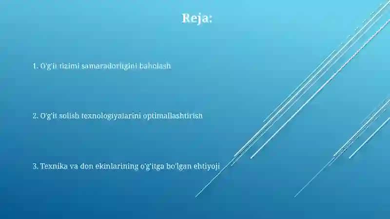Texnik va donli ekinlarni oʻgʻitlash tizimi 2