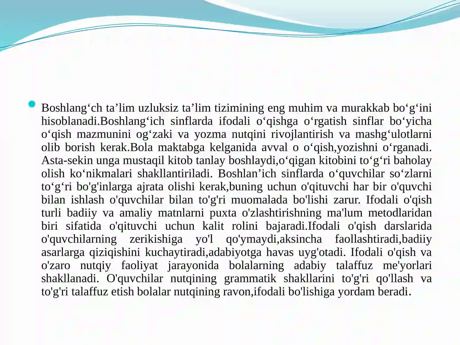 BOSHLANG‘ICH SINF O‘QUVCHILARINI IFODALI O‘QISHGA O‘RGATISH 2