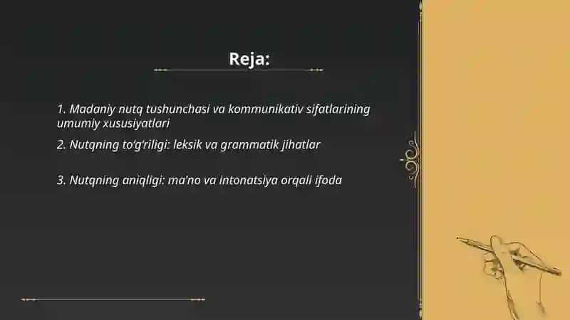 Madaniy nutqning asosiy kommunikativ sifatlari. Nutqning to‘g‘riligi va aniqligi 2