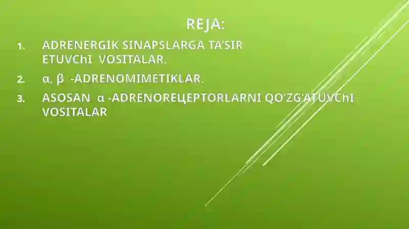 AdrenomimetiklarAdrenoblakatorlarta'sirmexanizmikeassifikatsiyasi 2
