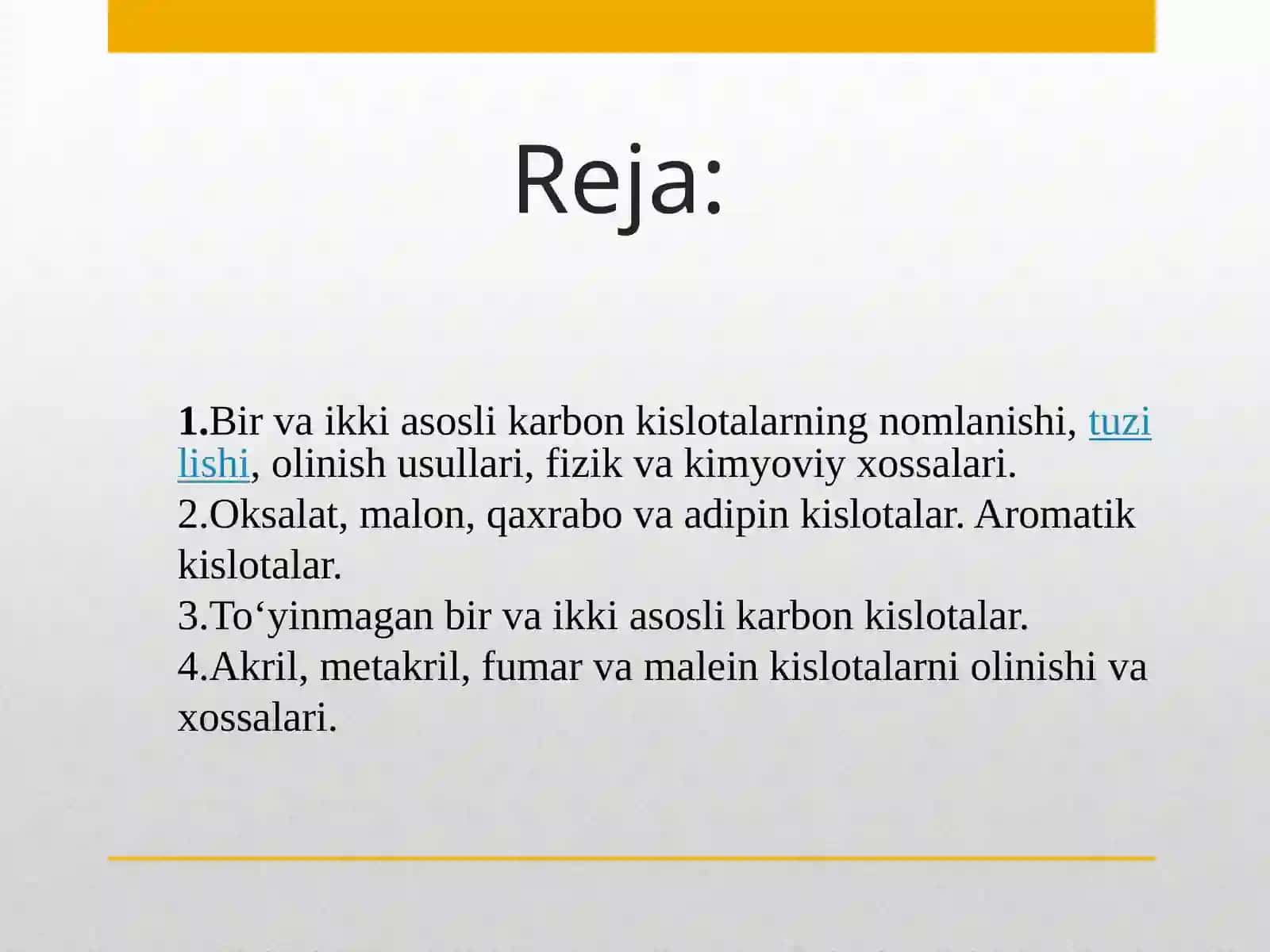 Bir asosli karbon kislotalarning olinish usullari 2