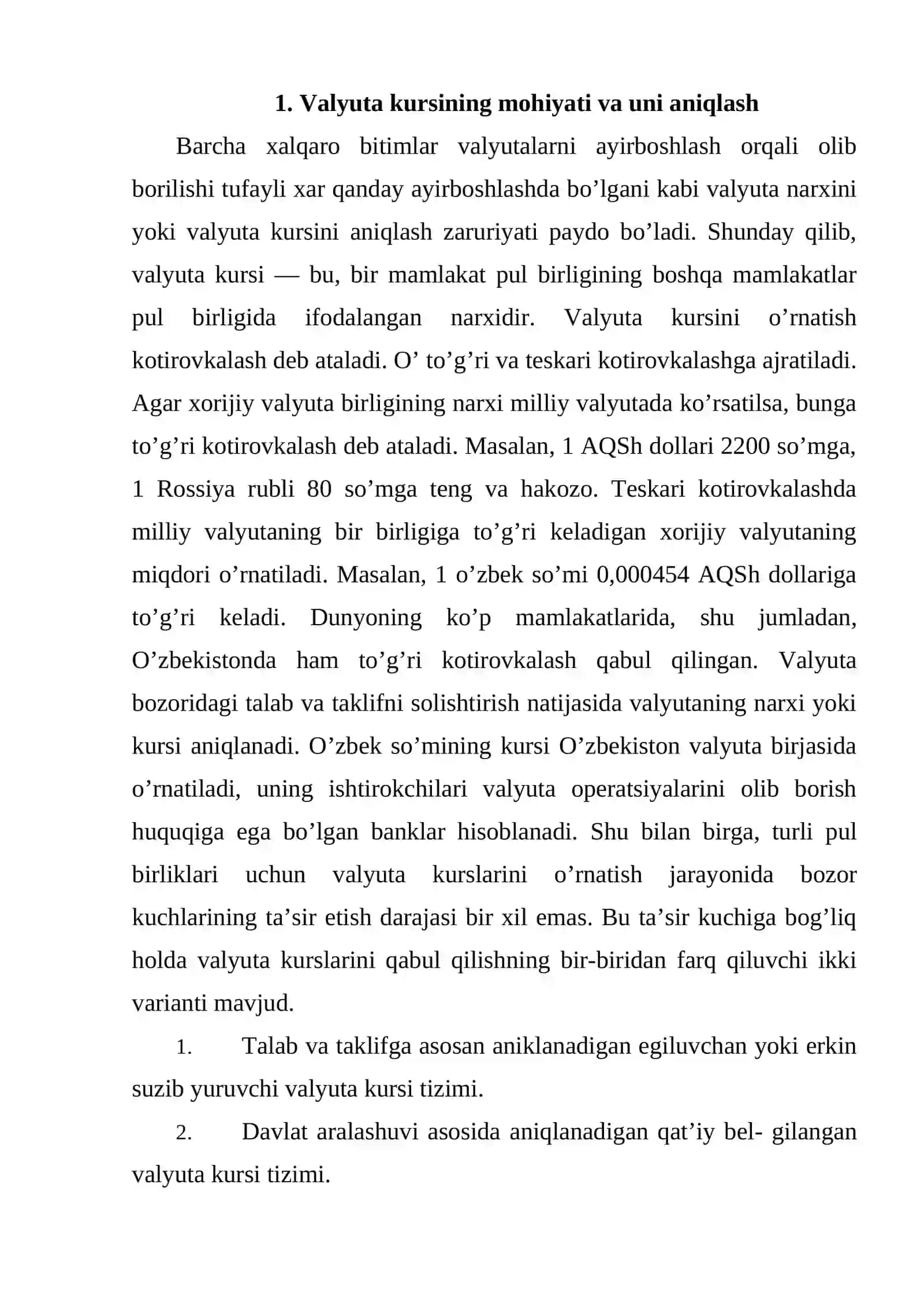 Valyuta kursi 2