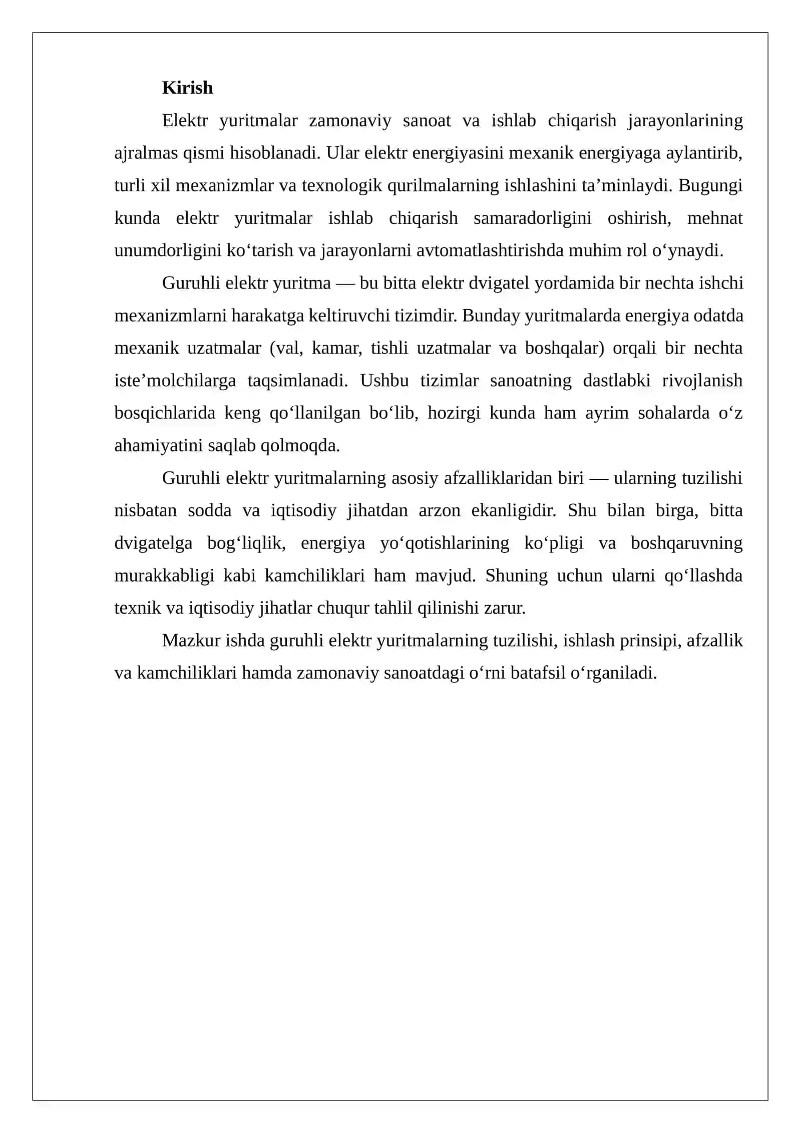 Guruhli elektr yuritmalar tahlili 2
