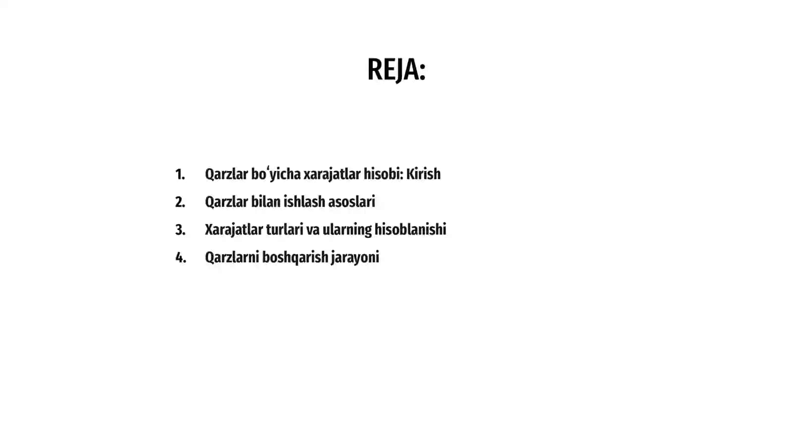Qarzlar boʻyicha xarajatlar hisobi 2