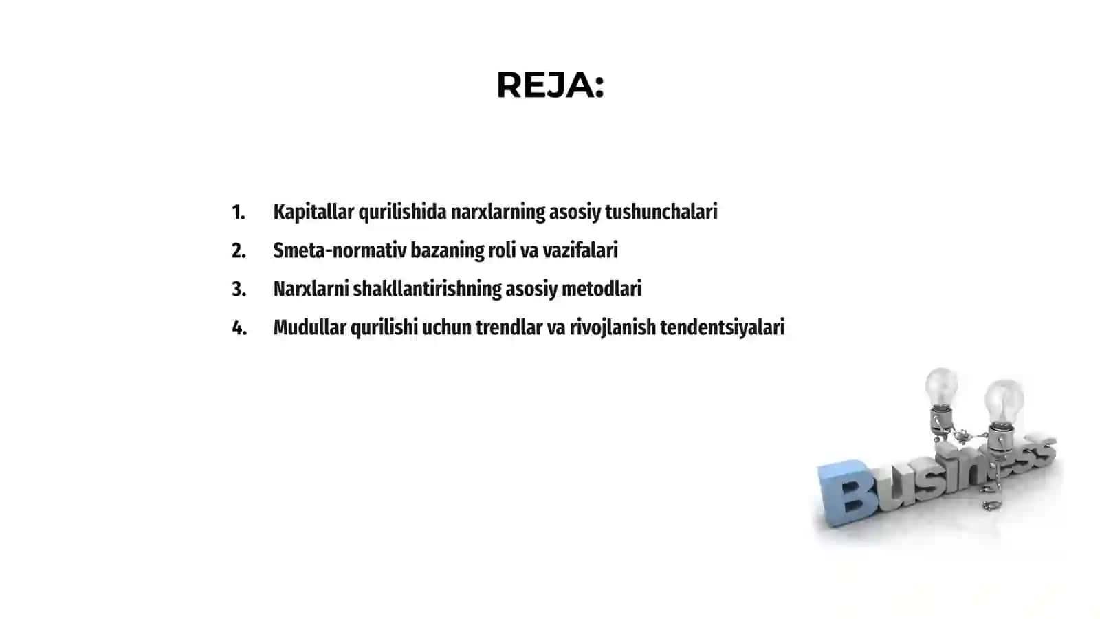 Kapital qurilishda narxlarni shakllanishning smeta-normative bazasi va mudullar qurilishi trendlari 2