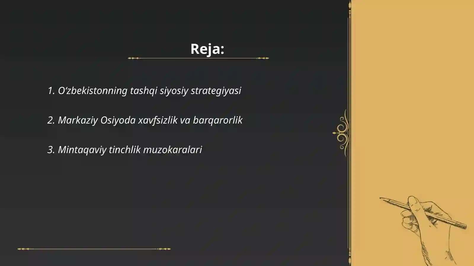 O‘zbekistonning Markaziy Osiyoda tinchlik va barqarorlikni ta’minlashdagi o‘rni 2