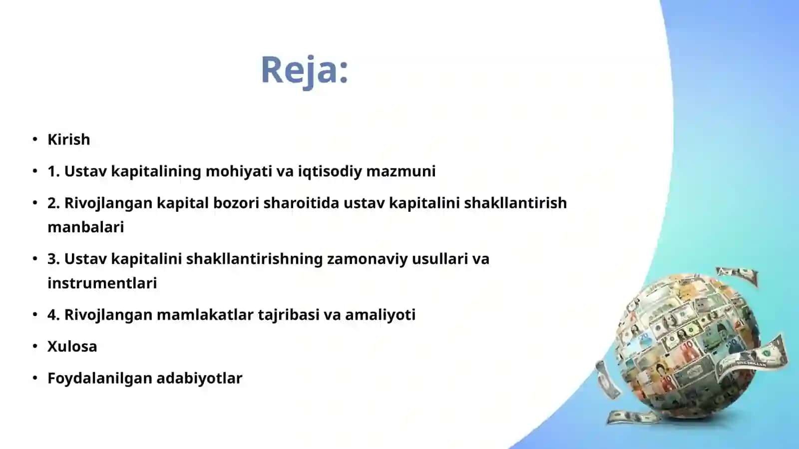 Rivojlangan kapital bozori sharoitida ustav kapitalining shakillanishi 2