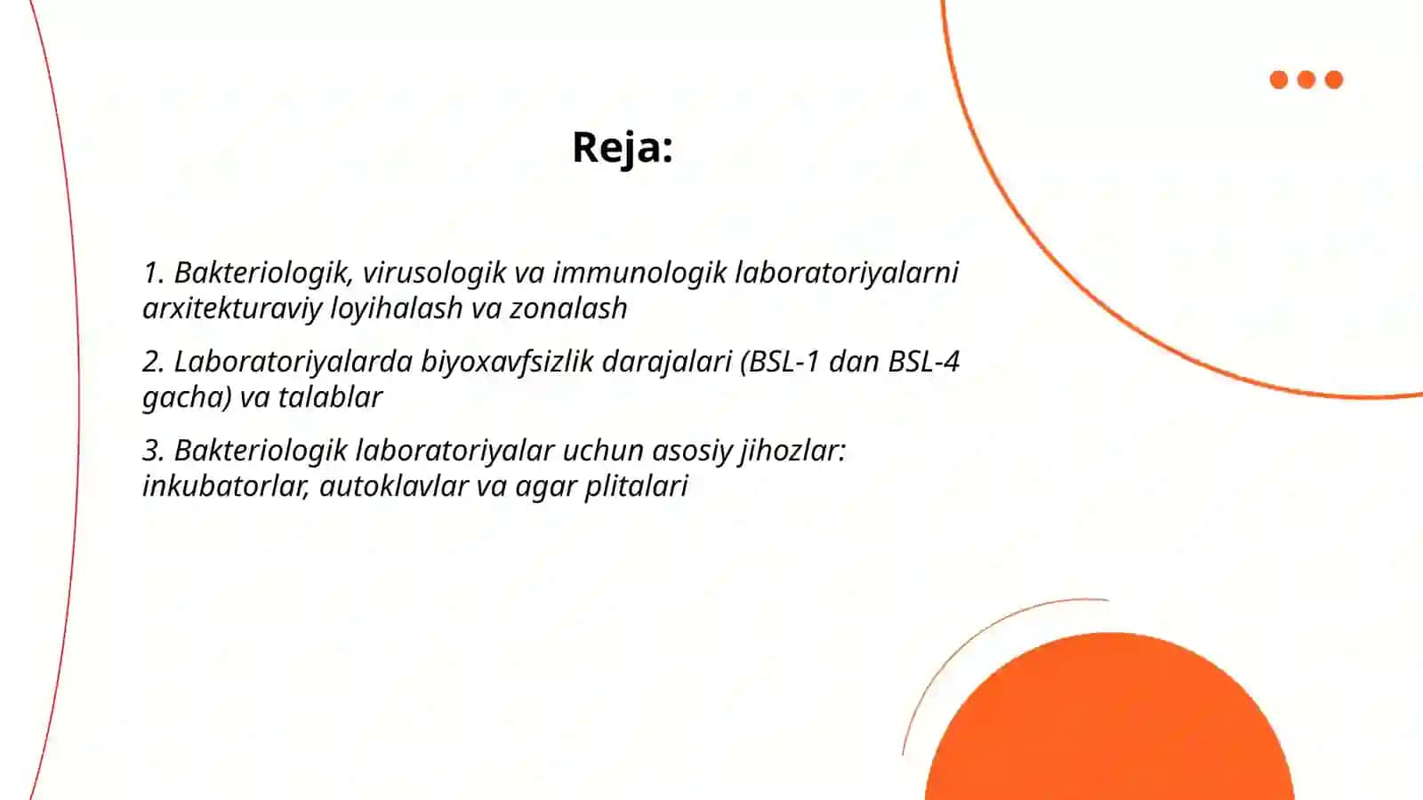 Bakteriologik, virusologik va immunologik labaratoriyalar va ularni jihozlanishi 2