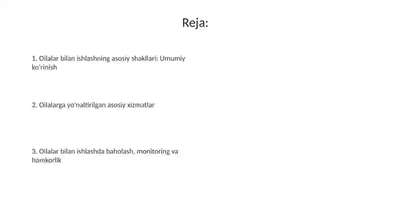 Oila bilan ishlashning asosiy shakllari 2