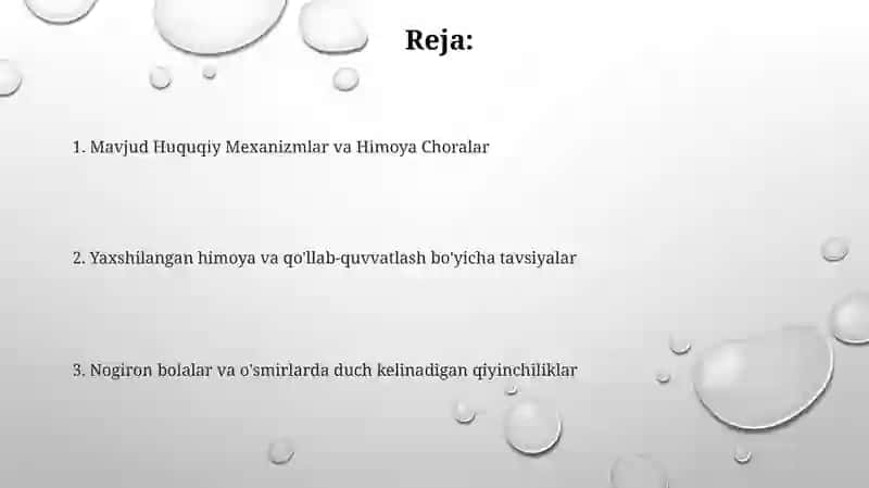 Mavjud Huquqiy Mexanizmlar va Himoya Choralar 2