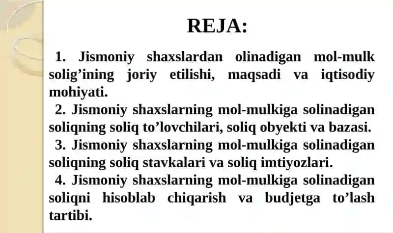 Jismoniy shaxslardan olinadigan mol-mulk solig’i 2
