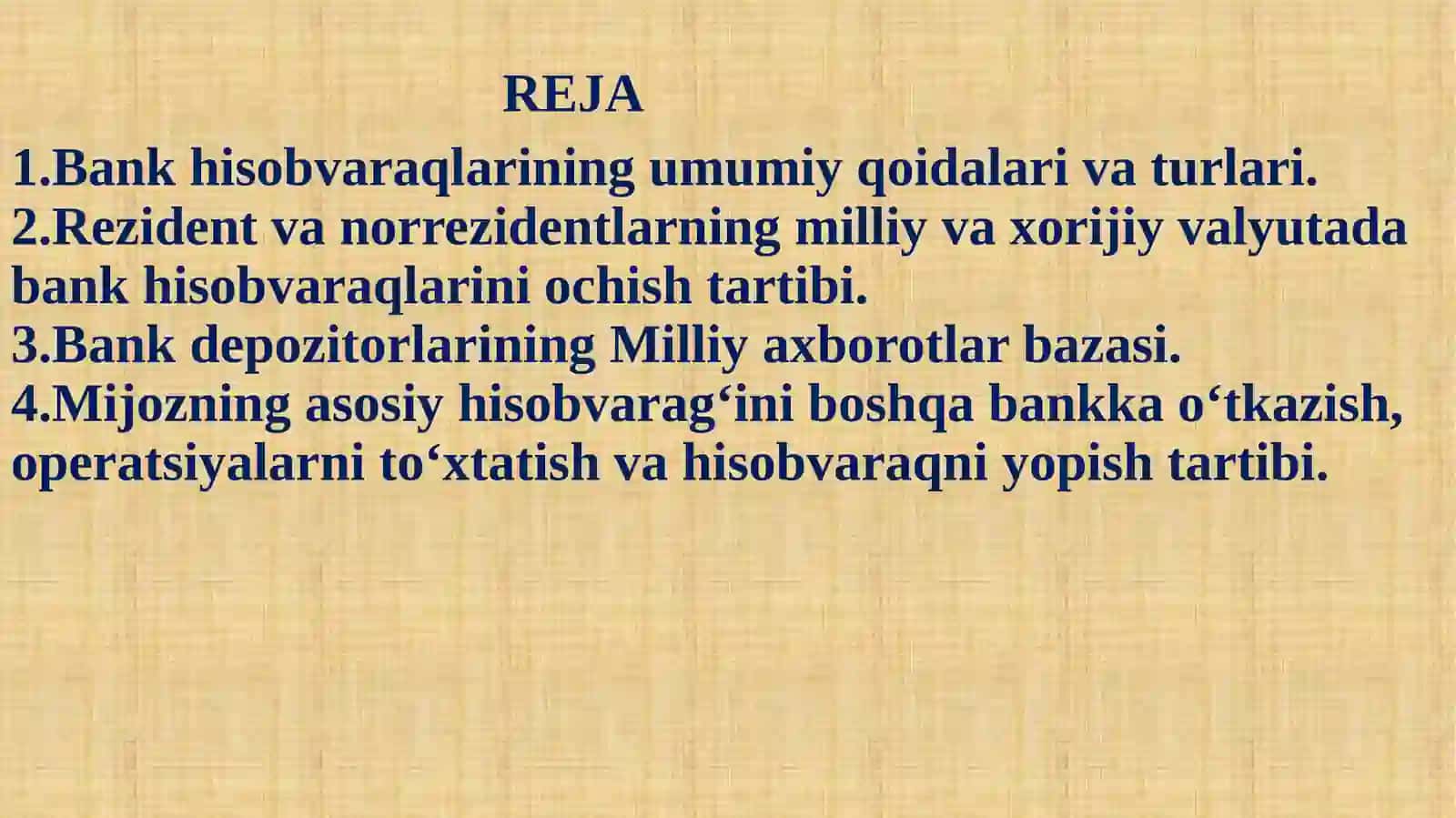 BANKLARDA HISOBVARAQLAR OCHISH VA YURITISH TARTIBI 2