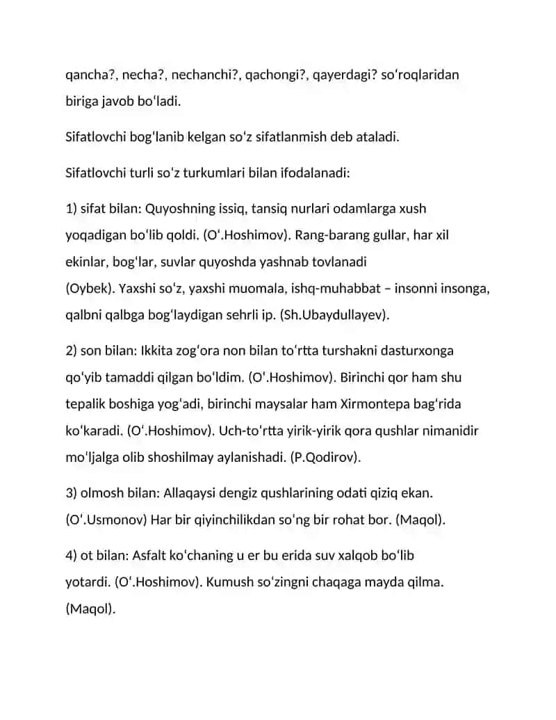 Gapning ajratilgan bo'laklari, ularning ajratilish sabablari. Ajratilgan bo'laklarning turlari. 2
