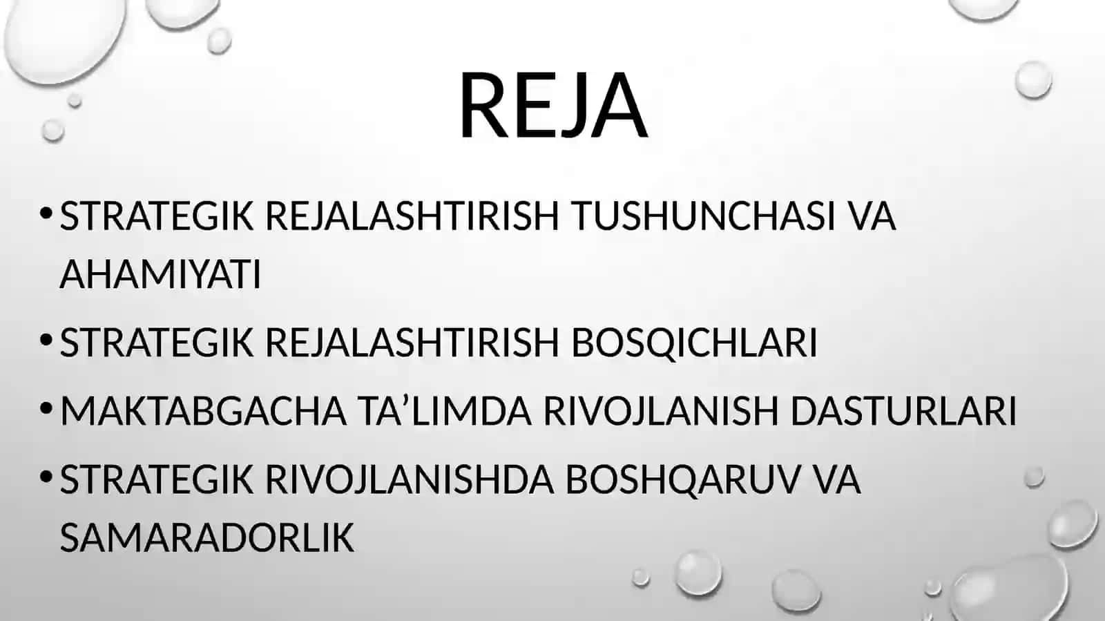 Maktabgacha ta'lim tashkilotida strategik rejalashtirish va rivojlantirish dasturlari 2