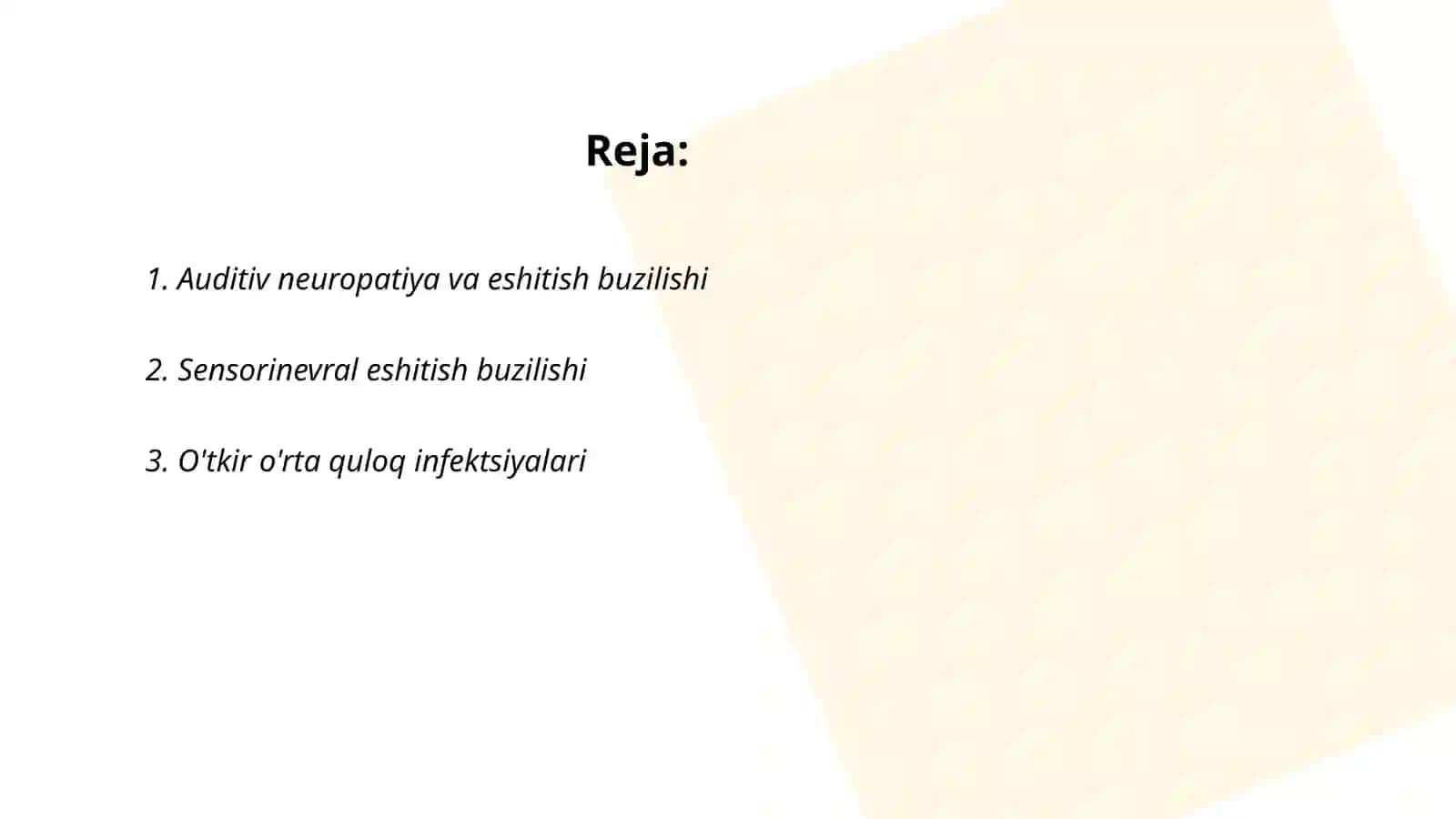 Eshitish buzilishining differensial tashxisi 2