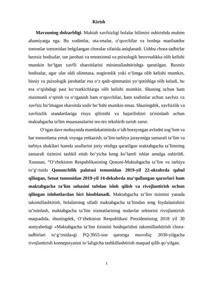 Maktabgacha ta’lim muassasalarida bolalar hayoti va xavfsizligini muxofaza qilish 2