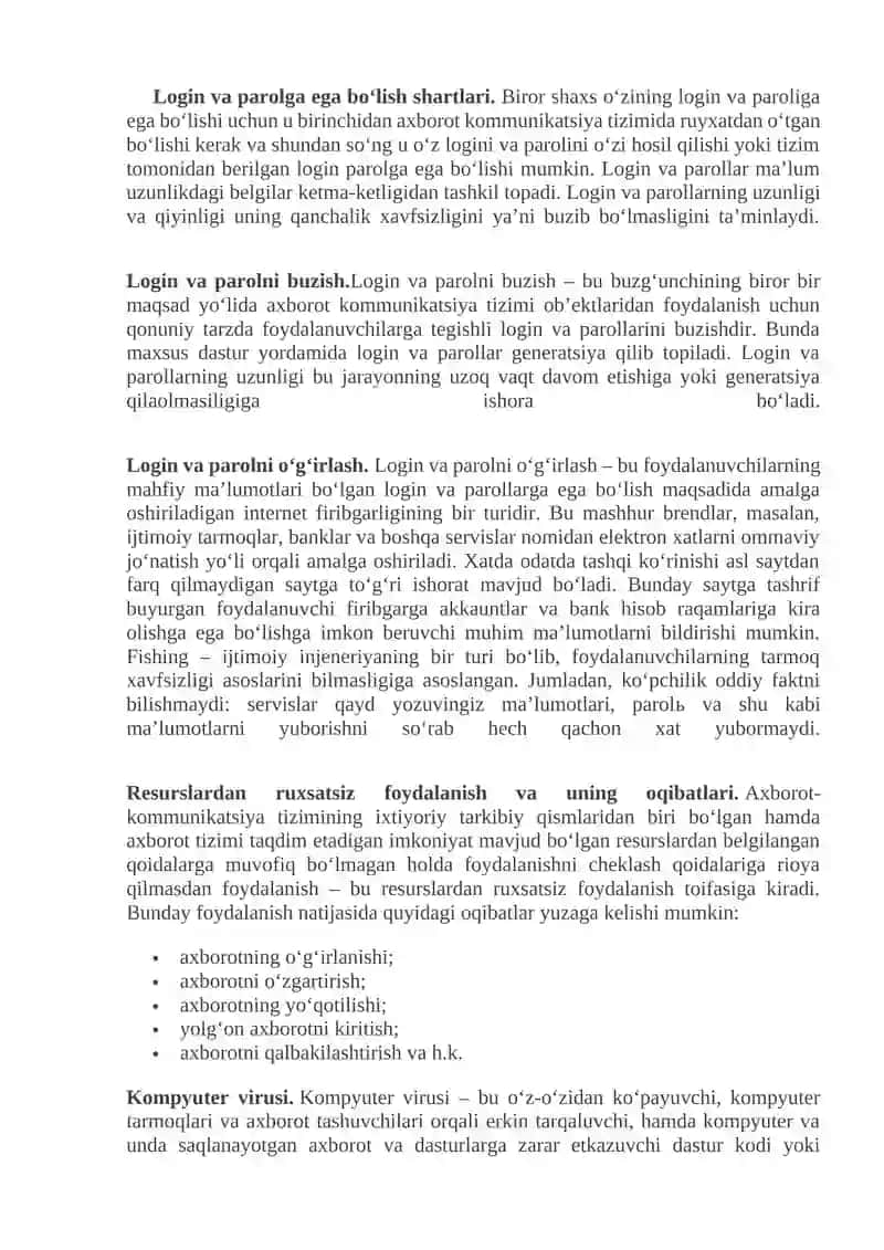 Axborot Xavfsizligini Ta'minlash 2