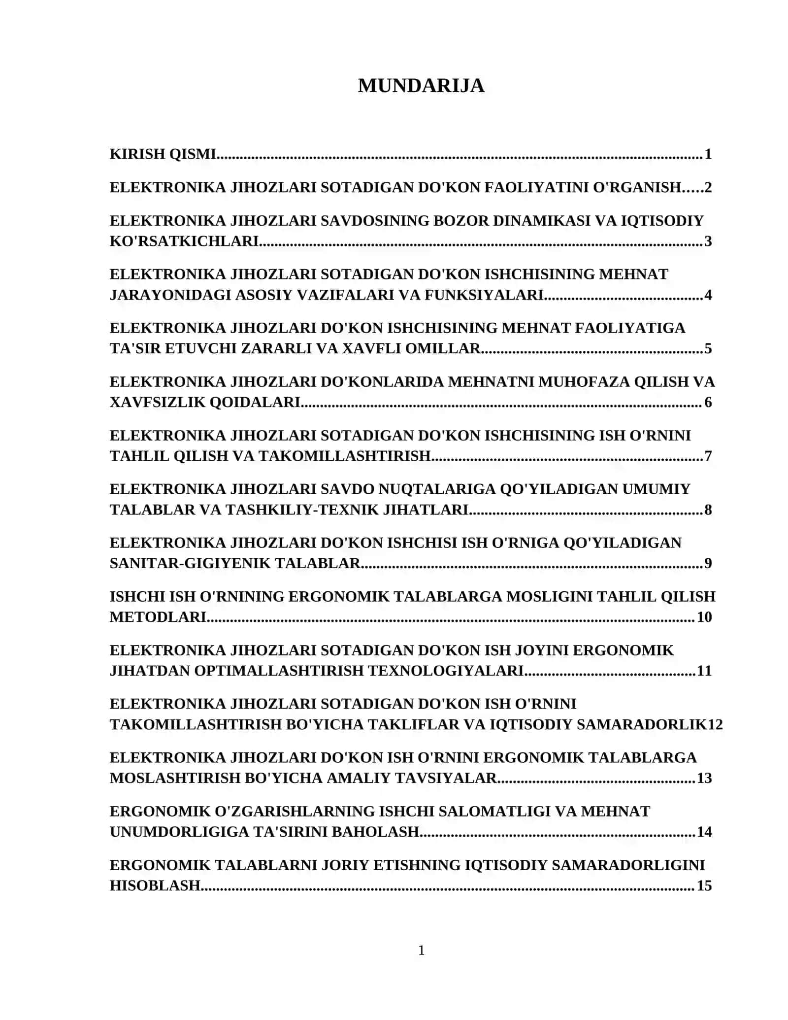 Elektronika jihozlari sotadigan doʻkon ishchisi ish oʻrnining ergonomik tashkil etishga qoʻyiladigan talablar 2