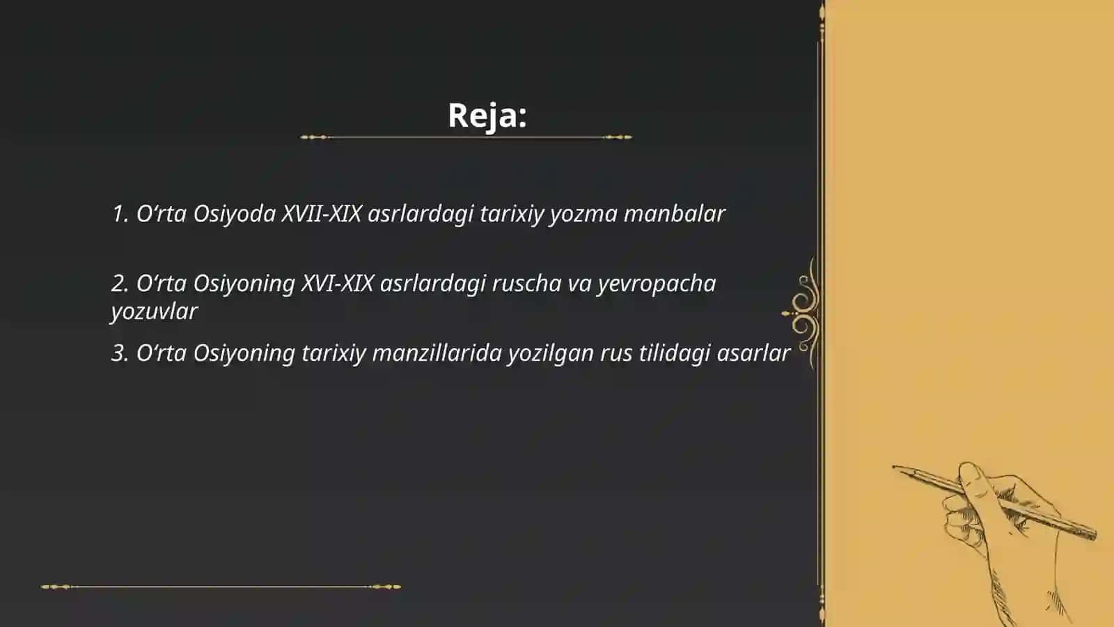Oʻrta Osiyoning XVII-XIX asrlar tarixiga oid manbalar 2