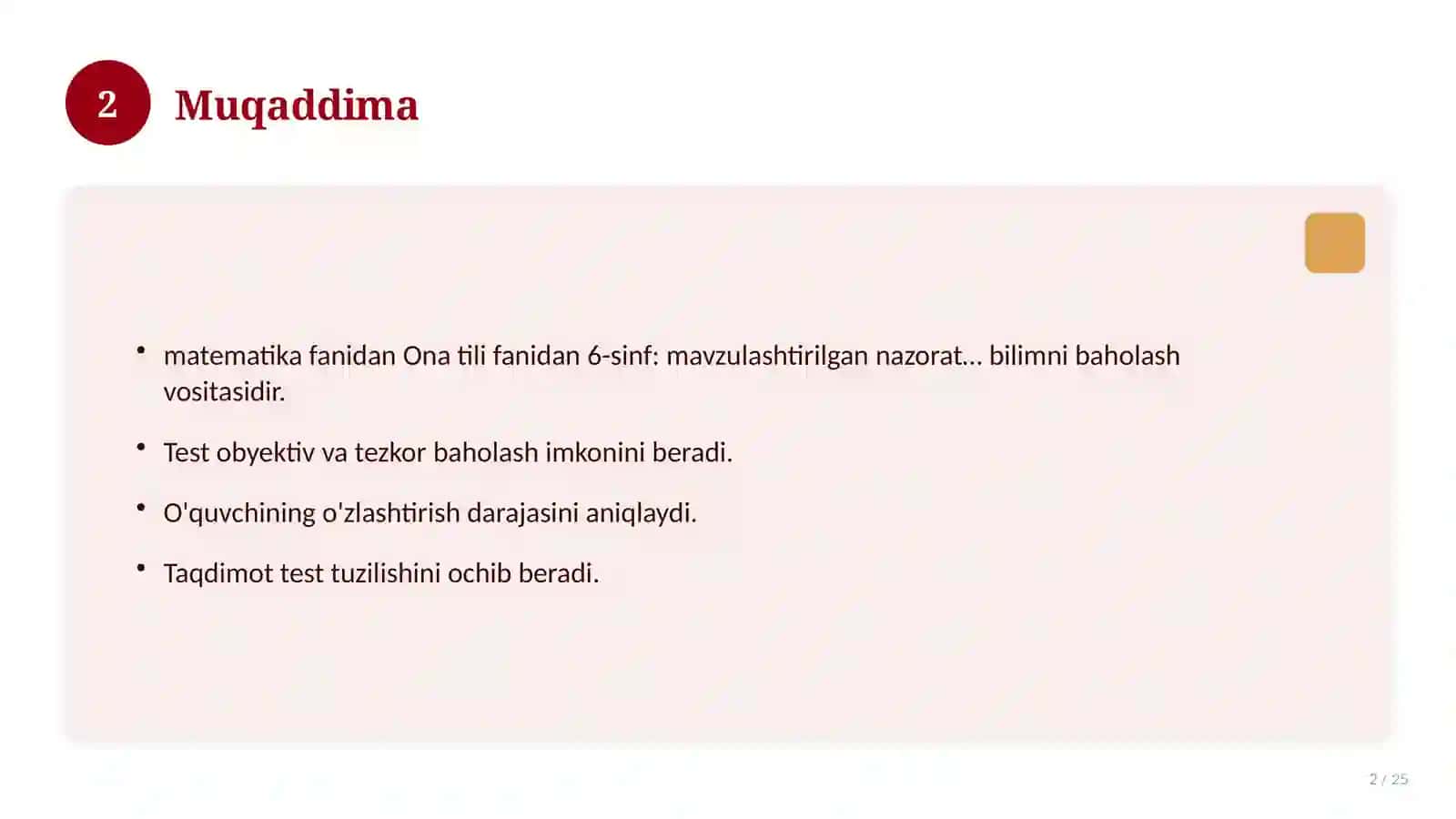 Ona tili fanidan 6-sinf: mavzulashtirilgan nazorat ishi va tahlil 2