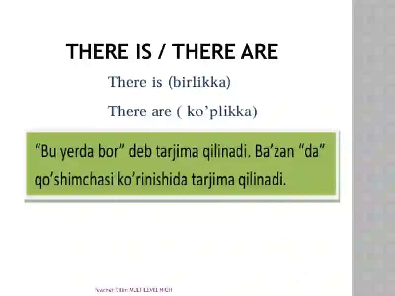 THERE IS THERE ARE ENGLISH GRAMMAR 2