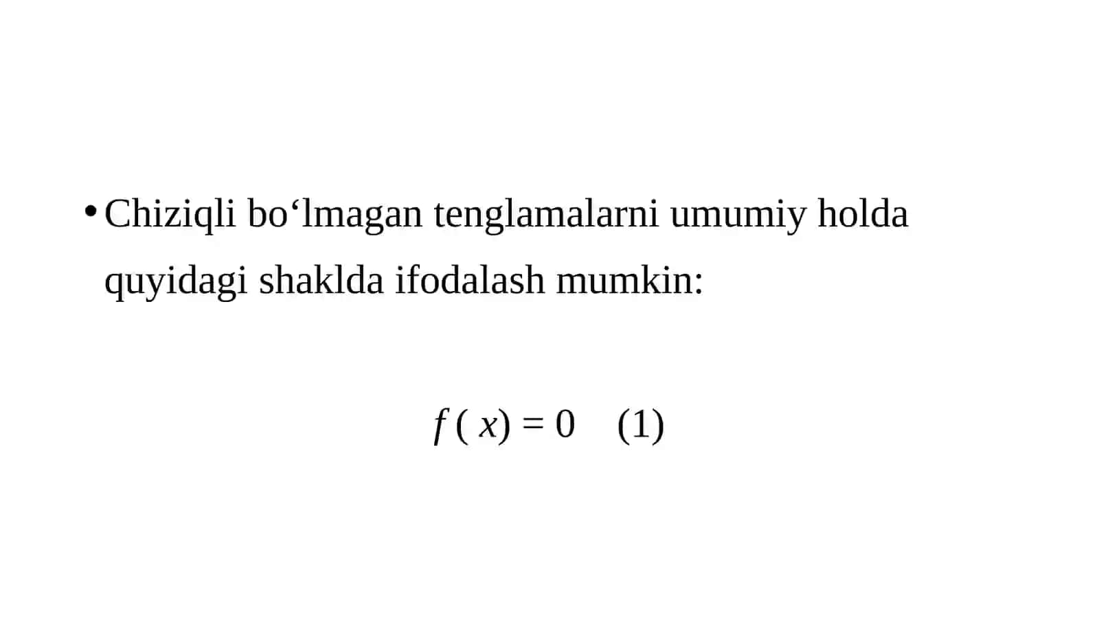 Tarmoqlanuvchi algoritmlar. Algebraik va transendent tenglamalarni taqribiy yechish usullari. Samaradorligini baholash. Iteratsion sikllar 2