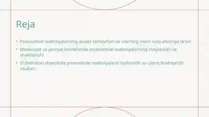 Psixosotsial reaksiya tamoyillari va asoslari 2