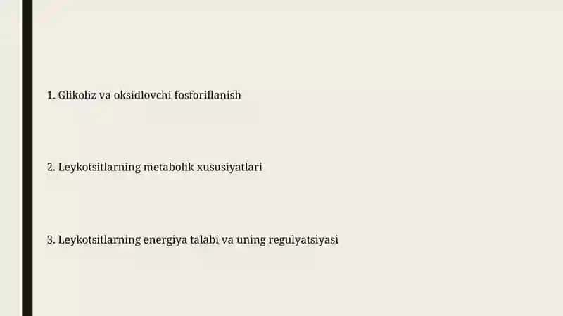 Leykositlar metabalozmi xususiyatlari 2