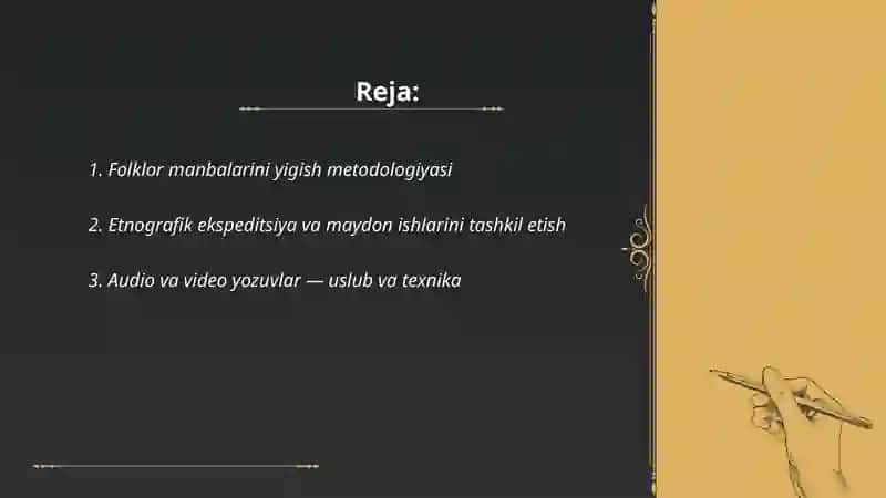 Folklor manbalarini yigish va ularni o‘zaro qiyoslash 2