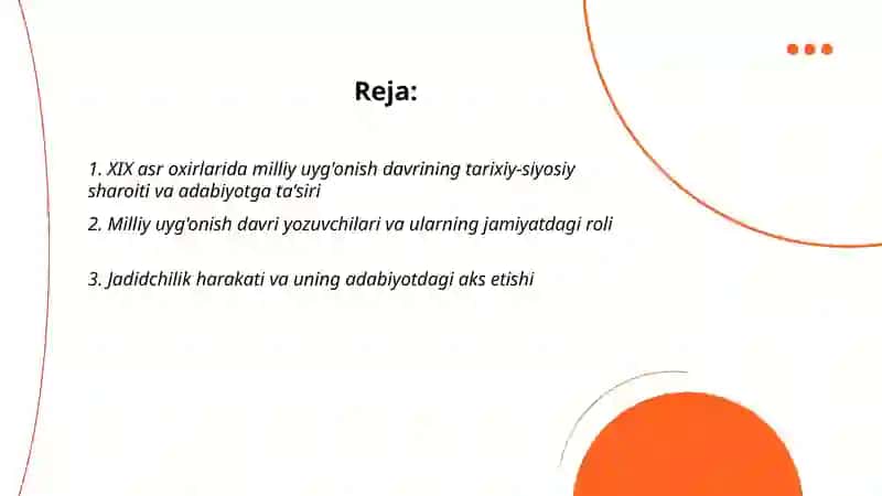XIX asr oxirlarida milliy uyg'onish davri adabiyoti 2