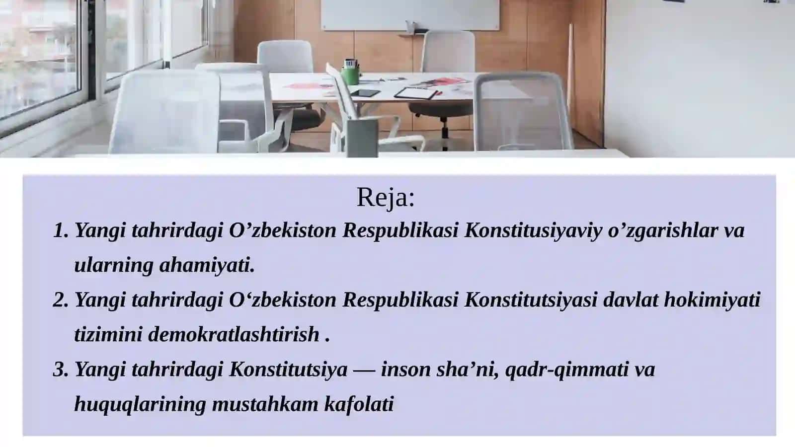 Yangi tahrirdagi O'zbekiston Respublikasi Konstitutsiyasi 2