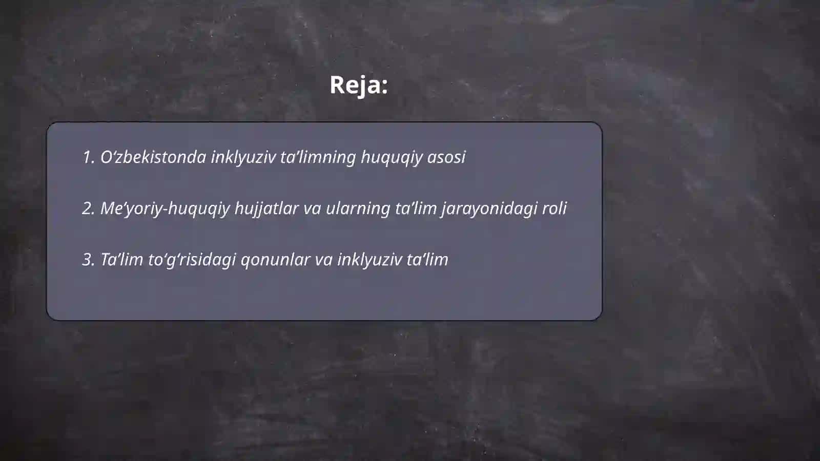 Oʻzbekistonda inklyuziv taʼlimning meʼyoriy huquqiy baʼzasini tahlil qilish 2