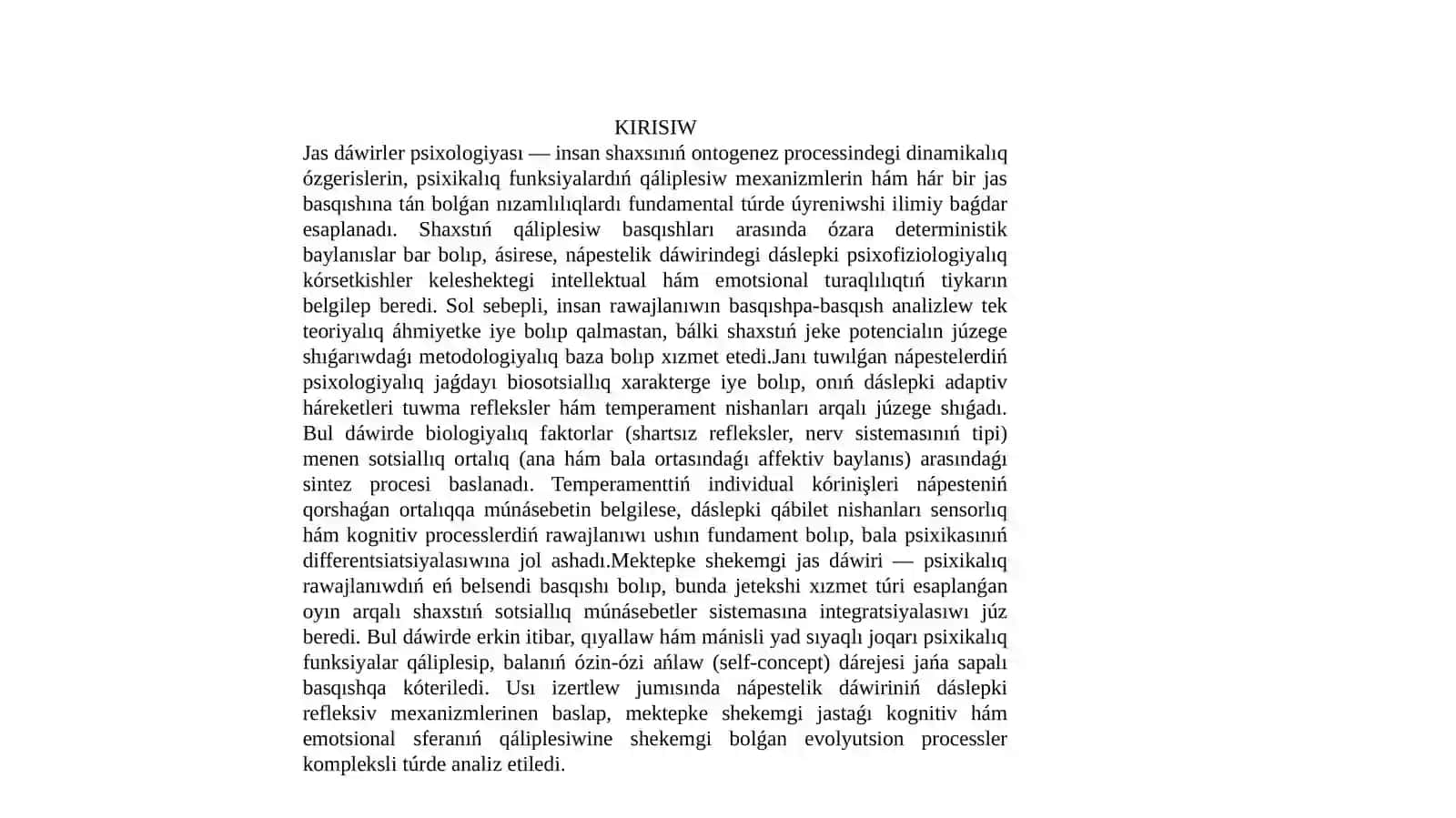 Jas da`wirler psixologiyasi Jan`a tuwilg`an na`restelerdin` reflyeksiyalari temperamentleri ha`m qa`bilyetleri 2