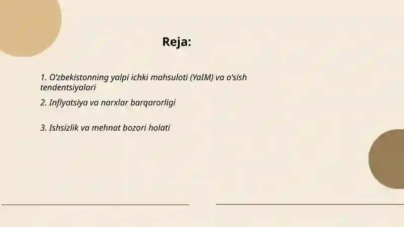Oʻzbekistonning iqtisodiy hayoti va turgʻunlik holatlari 2