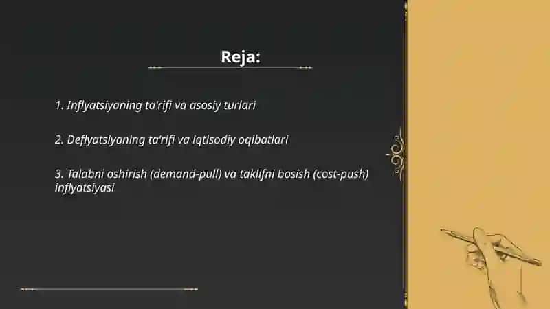 Iqtisodiyotda ifilyasiya va defelasiya jarayonlari 2