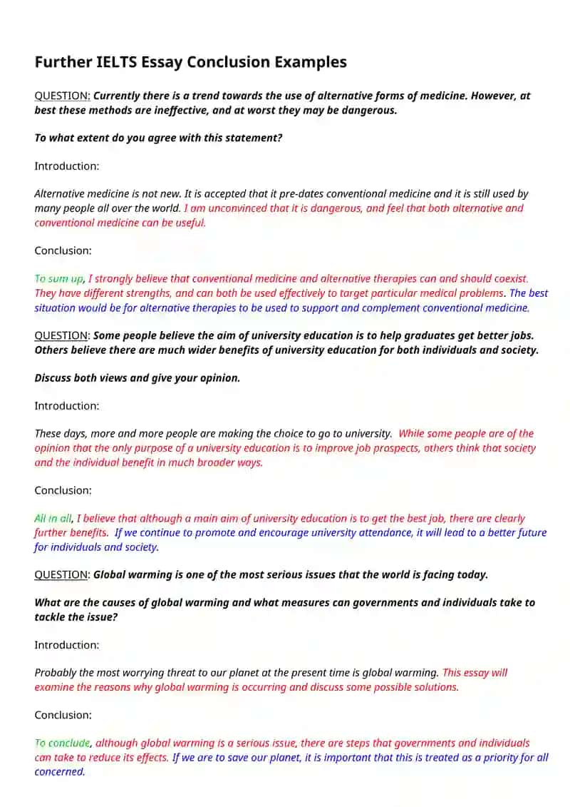 Lesson 9: IELTS Essay Conclusion 2