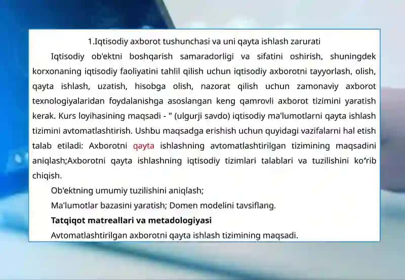 IQTISODIY AXBAROTNI QAYTA ISHLASH UCHUN MOBIL ILOVALARDAN FOYDALANISH 2