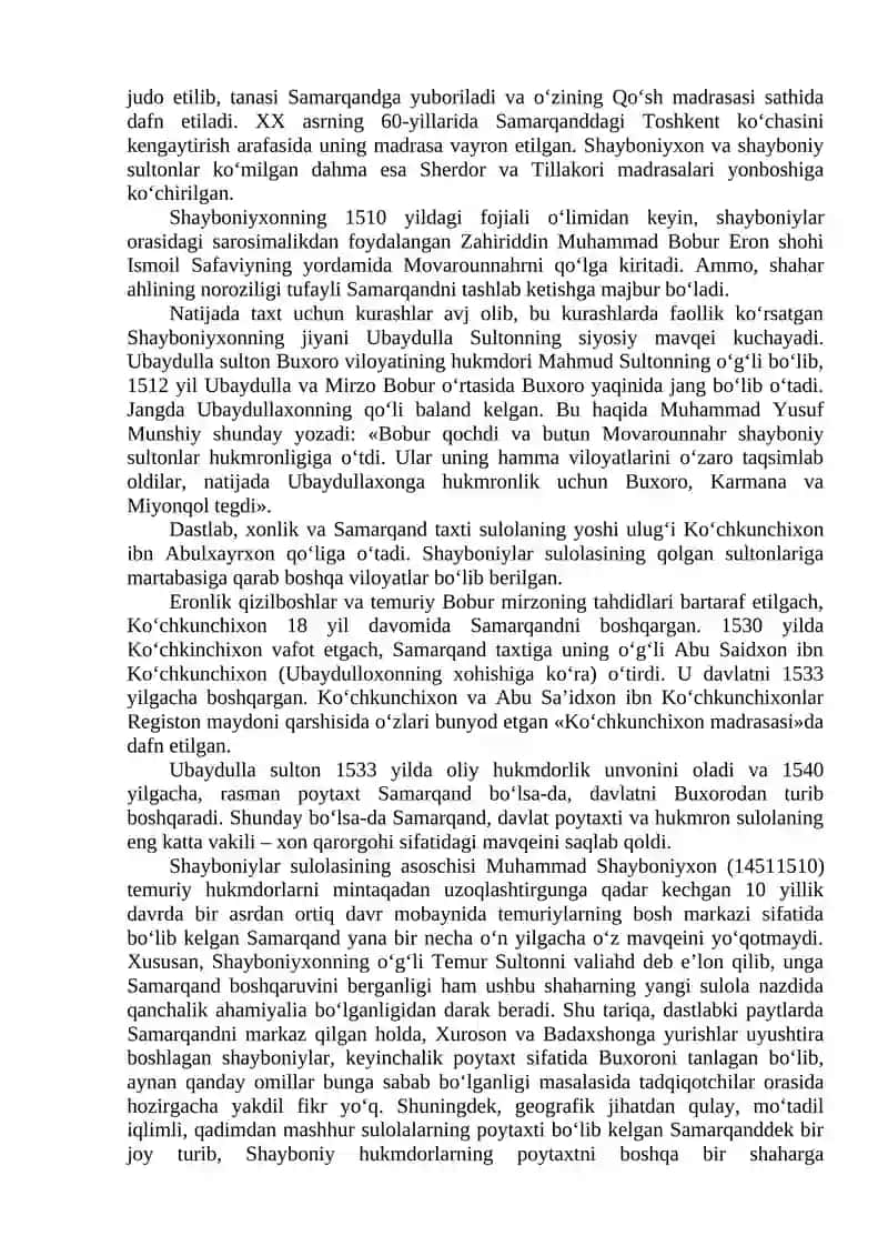 XVI-XIX ASRLARDA SAMARQANDDA IJTIMOIY-IQTISODIY VA MADANIY HAYOT 2