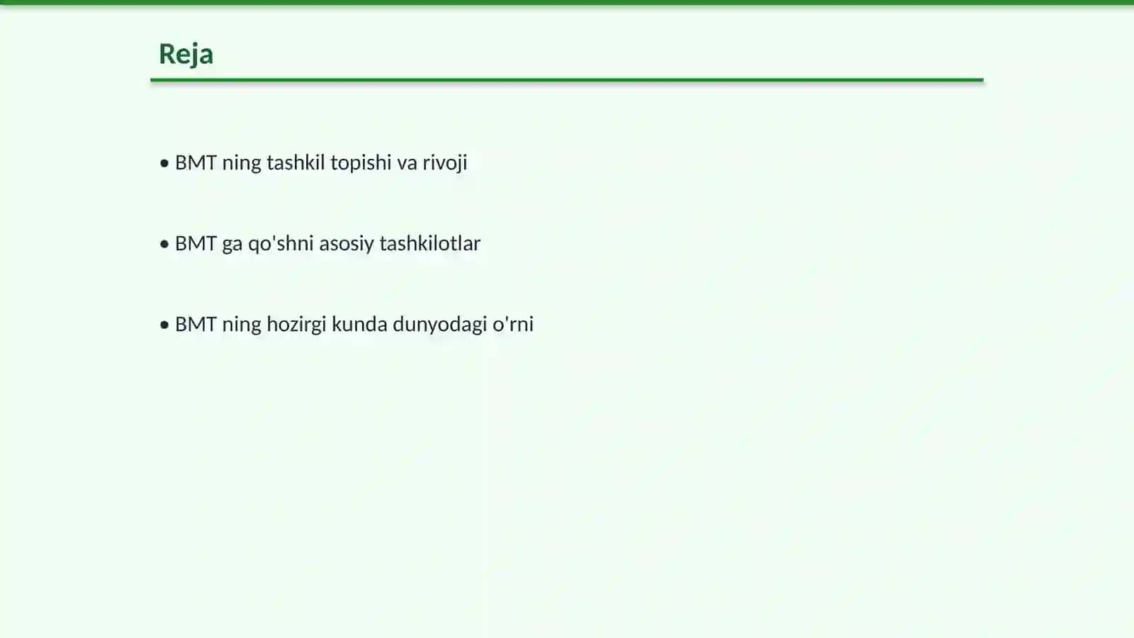 BMT va dunyo tashkilotlari 2
