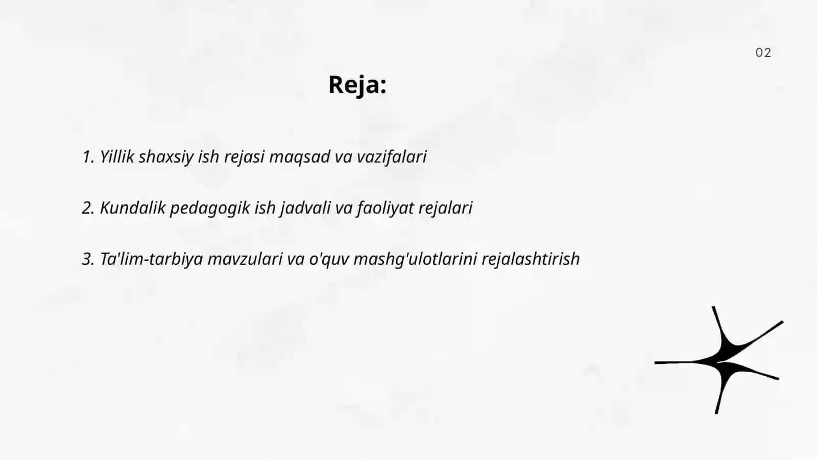 Maktabgacha taʼlim tashkiloti tarbiyachisining shaxsiy ish rejasi 2